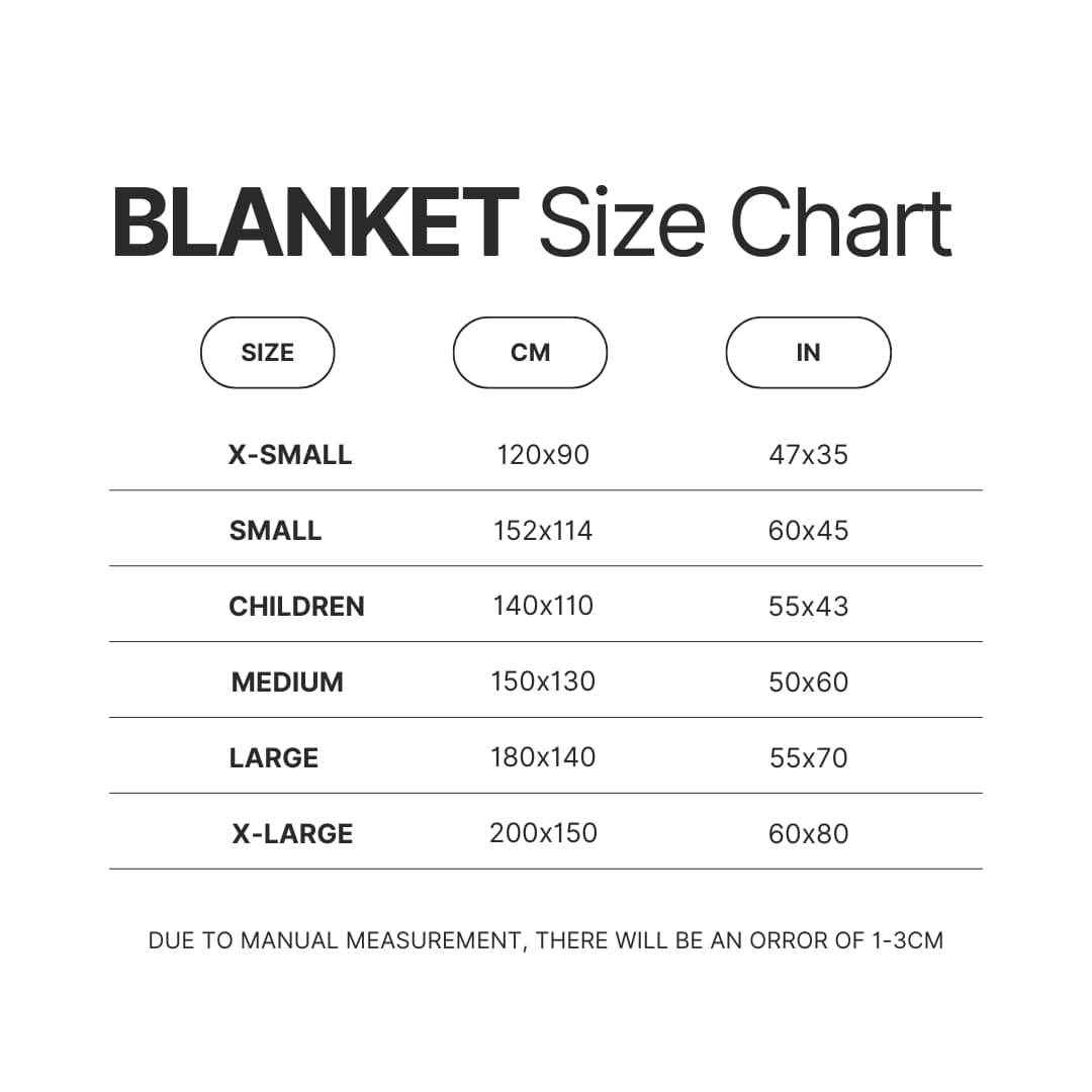 Blanket Size Chart - Metal Gear Solid