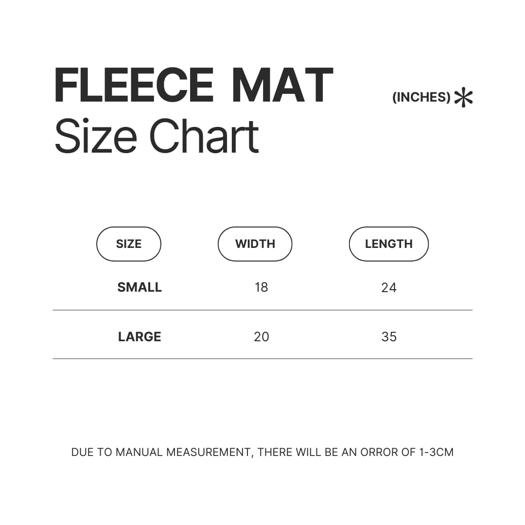 Fleece Mat Size Chart - Metal Gear Solid