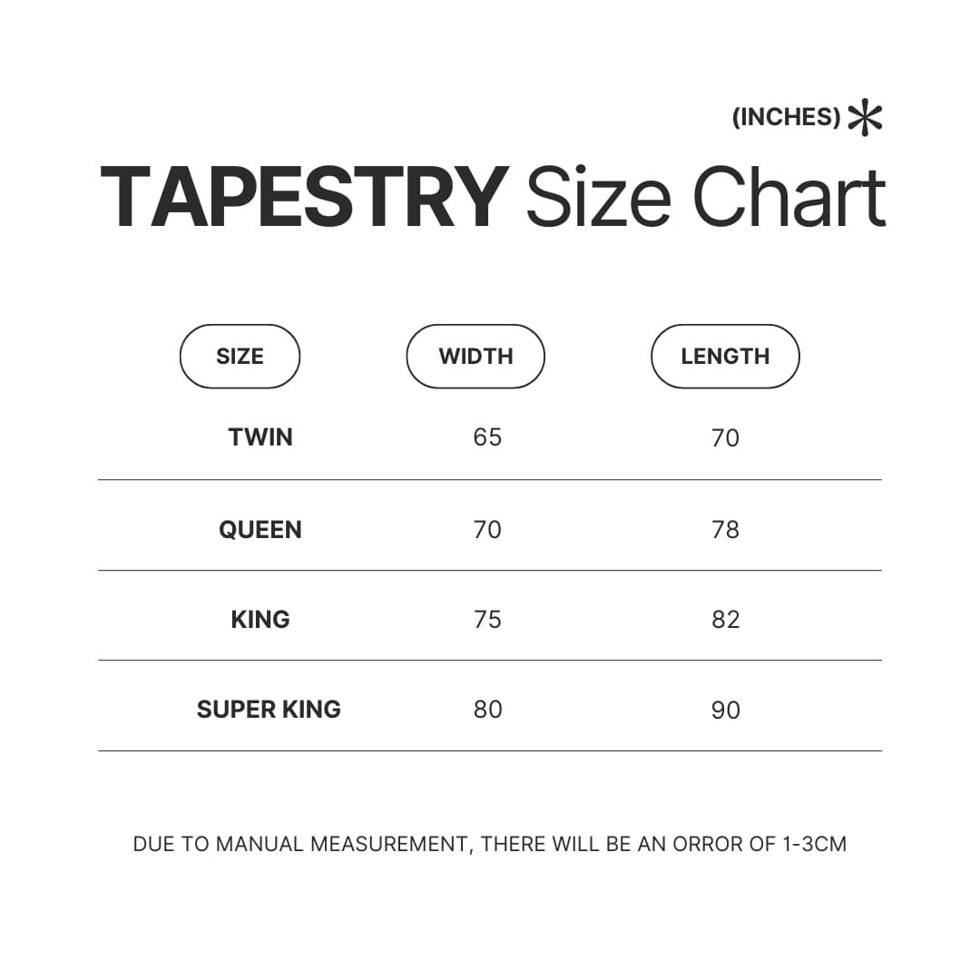 Tapestry Size Chart - Metal Gear Solid